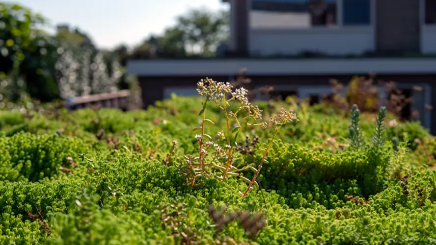Nahaufnahme blühendes Sedum